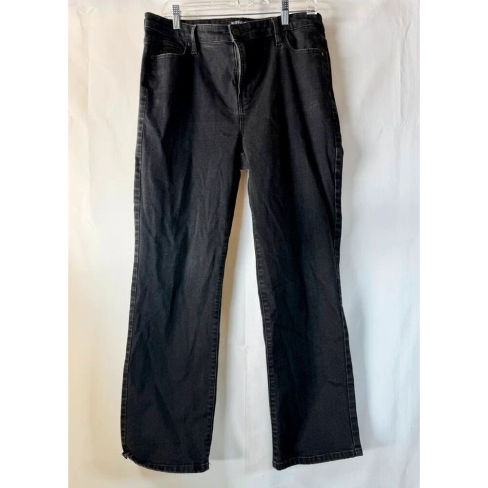 Buffalo David Bitton Alyssa High Rise Straight Leg Jeans Black 12/32 Stretch